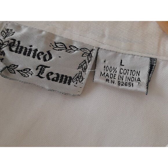 Womens Denim Paisley Embroidered Western Casual Rodeo Button Down Shirt Large - Picture 10 of 11